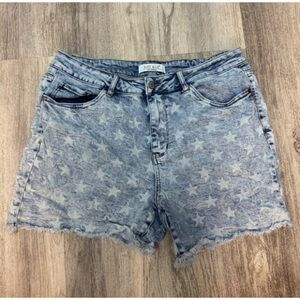 Judy Blue Light Blue Star Print Jean Shorts